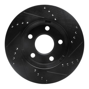 Chevrolet Classic Brake Rotor (1) - Front Left - R1 Concepts - Drilled & Slotted - Black - `97-`05